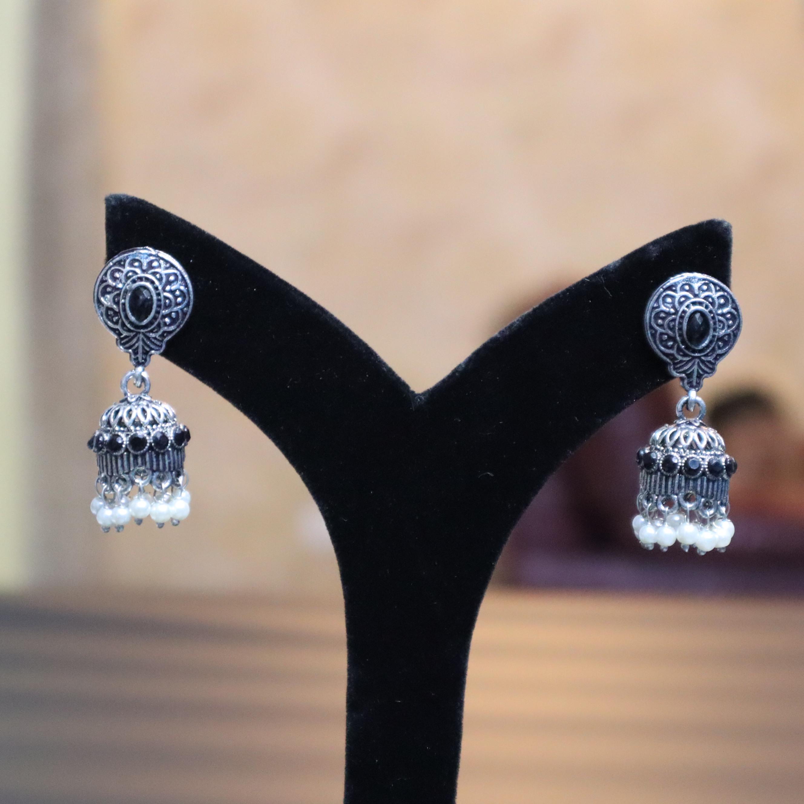Picasa oxidised german silver earrings Jhumki